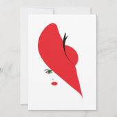 Invitation femme élégante avec casquette rouge (Devant)