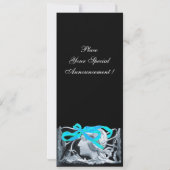 INVITATION FEMME ÉLÉGANTE BEAUTÉ BIJOU /DAME,RUBAN BLEU,FLEUR (Dos)