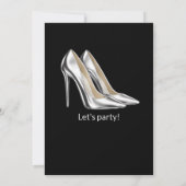 Invitation Femme Élégante Robe Argentée Fabuleuse 50e Anniver (Dos)