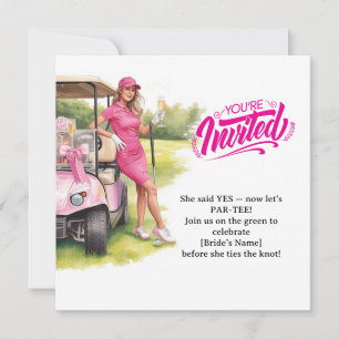 Invitation Femme en enterrement de vie de jeune fille de golf