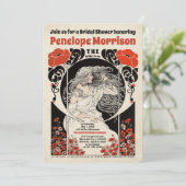 Invitation Femme en robe blanche et Fête des mariées de fleur (Debout devant)