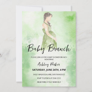 Invitation Femme enceinte aquarelle