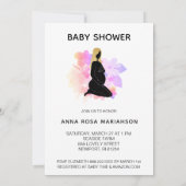 Invitation *~* Femme enceinte Bébé noir d'or DOUCHE FILLE (Dos)
