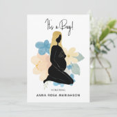 Invitation *~* Femme enceinte Black Gold Baby shower garçon (Debout devant)