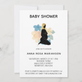 Invitation *~* Femme enceinte Black Gold Baby shower garçon (Dos)