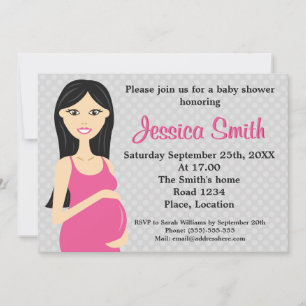 Invitation Femme Enceinte Mignonne En Robe Rose Baby shower