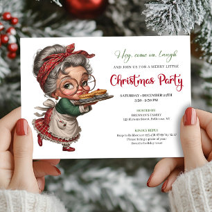 Invitation Femme festive joyeuse fête de Noël amusante