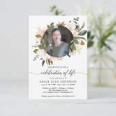 Invitation Femme Fête de la vie Magnolia avec photo (Debout devant)