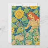 Invitation Femme-fille de fleurs dans le jardin de tournesol (Dos)