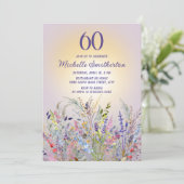 Invitation Femme fleur sauvage Sun Purple 60e anniversaire (Debout devant)