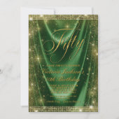 Invitation Femme Glam Emerald Gold 50e anniversaire (Devant)