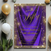 Invitation Femme Glam Purple Gold 50e anniversaire