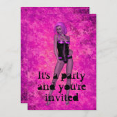 Invitation Femme imaginaire rave punk (Devant / Derrière)