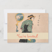 Invitation Femme japonaise Kimono : Ukiyo-e Woodblock Imprime (Devant)