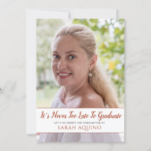 Invitation Femme mature Photo Jamais trop tard fête de fin d'