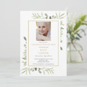 Invitation Femme Photo Funéraire Célébration de la vie (Debout devant)