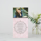 Invitation femme pour anniversaire blanc et rose D (Debout devant)