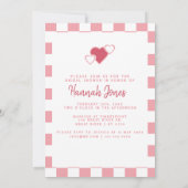 Invitation Femme rétro de la fête Heart Disco Fête des mariée (Dos)