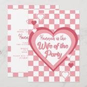 Invitation Femme rétro de la fête Heart Disco Fête des mariée (Devant / Derrière)