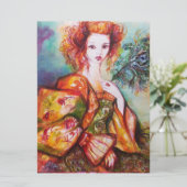 Invitation FEMME ROMANTIQUE AVEC PÂTE DE PÂTE ÉCLAIRANTE, Rou (Debout devant)