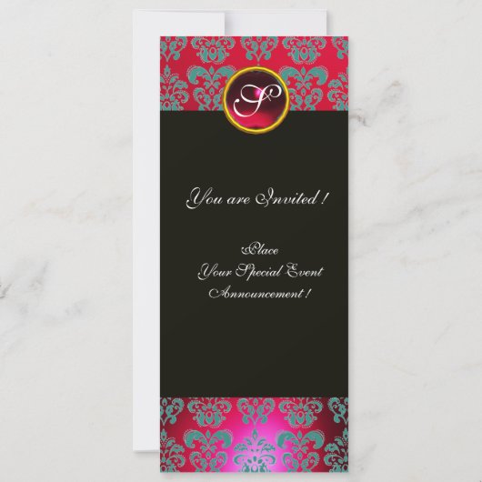 Invitation FEMME ROMANTIQUE AVEC PÂTE DE PÂTE ÉCLAIRANTE, Rou (Dos)