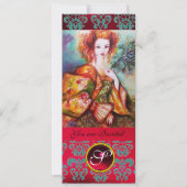 Invitation FEMME ROMANTIQUE AVEC PÂTE DE PÂTE ÉCLAIRANTE, Rou (Devant)