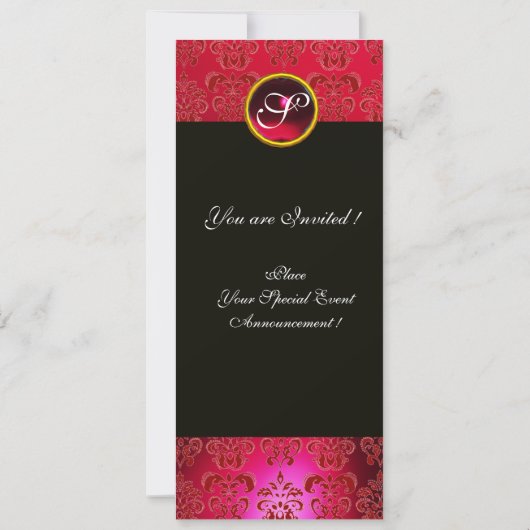 Invitation FEMME ROMANTIQUE AVEC PÂTE DE PÂTE ÉCLAIRANTE, Rou (Dos)