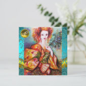 INVITATION FEMME ROMANTIQUE AVEC PÂTE DE PEACOCK ÉCLANTE (Debout devant)