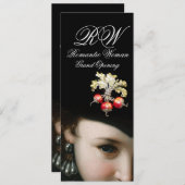 INVITATION FEMME ROMANTIQUE, BIJOUX ANCIENS, GRAND OUVERTURE  (Devant / Derrière)