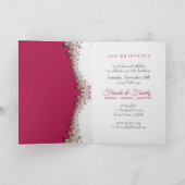 Invitation Femme Rouge Blanc Vintage Dentelle Anniversaire So (Intérieur)