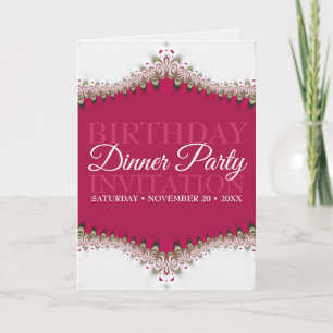 Invitation Femme Rouge Blanc Vintage Dentelle Anniversaire So