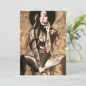 Invitation Femme Tatouée en Or (Debout devant)