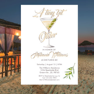 Invitation Femme Un Peu Plus Âgée Cocktail Soirée 30e anniver