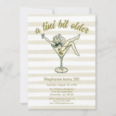 Invitation Femme Un Peu Plus Âgée Martini Rétro 30e Anniversa (Devant)