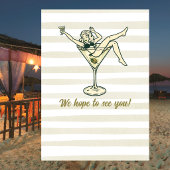 Invitation Femme Un Peu Plus Âgée Martini Rétro 30e Anniversa