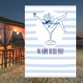 Invitation Femme Un Peu Plus Âgée Thème Martini 30e Anniversa