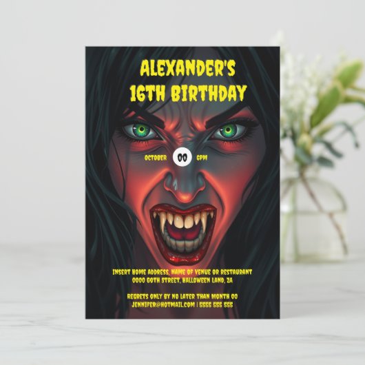 Invitation Femme vampire (Debout devant)