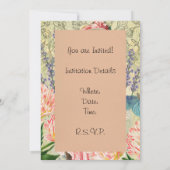 Invitation Femme victorienne florale rose Régence (Dos)