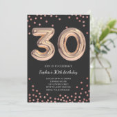 Invitation Femmes 30e anniversaire 30e Rose Gold Elegant (Debout devant)