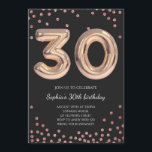 Invitation Femmes 30e anniversaire 30e Rose Gold Elegant<br><div class="desc">Femmes 30e anniversaire 30e Rose Gold Elegant</div>
