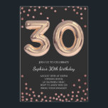 Invitation Femmes 30e anniversaire 30e Rose Gold Elegant<br><div class="desc">Femmes 30e anniversaire 30e Rose Gold Elegant</div>