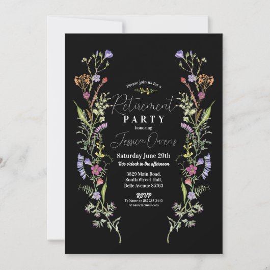 Invitation Femmes à la retraite Fleurs sauvages Floral Ditsy  (Devant)