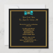 Invitation FEMMES Anniversaire Gold Turquoise Black Gold Dama (Dos)