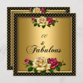 Invitation FEMMES Anniversaire Rose Gold Vintage (Devant / Derrière)