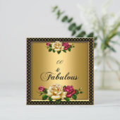 Invitation FEMMES Anniversaire Rose Gold Vintage (Debout devant)