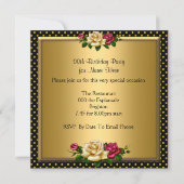 Invitation FEMMES Anniversaire Rose Gold Vintage (Dos)