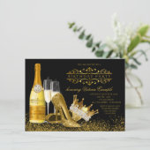 Invitation FEMMES Black Gold High Talons Princesse Anniversai (Debout devant)