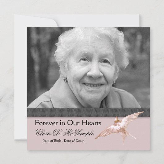 Invitation Femmes de la colombe noire rose - Photos Annonces (Devant)