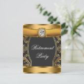 Invitation FEMMES Élégante Parti de retraite Noir et Or (Debout devant)