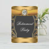 Invitation FEMMES Élégante Parti de retraite Noir et Or (Debout devant)